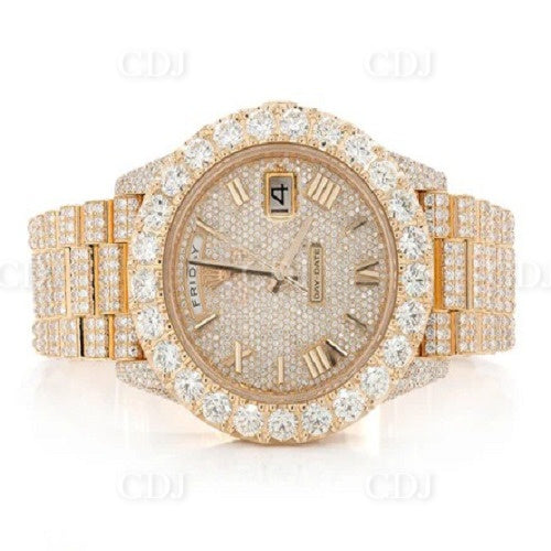 Stainless Steel Iced Out Classic Moissanite Diamond Watch customdiamjewel