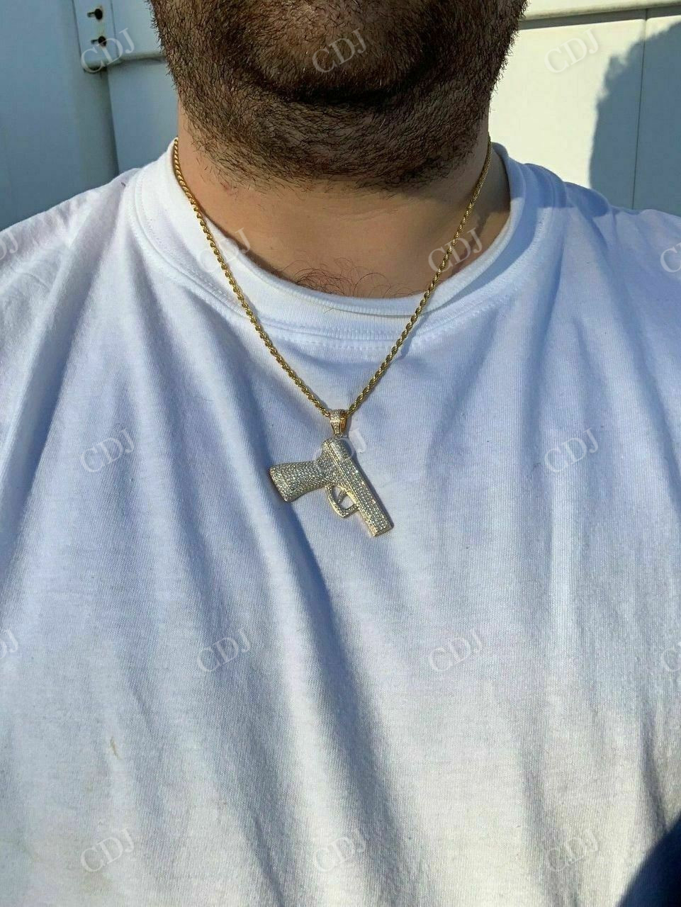 Gun Pistol Diamond Hiphop Pendant  customdiamjewel   
