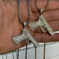 Gun Pistol Diamond Hiphop Pendant  customdiamjewel   