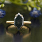 Black Geometric Hexagon Moissanite Ring