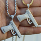 Gun Pistol Diamond Hiphop Pendant  customdiamjewel   