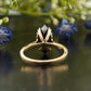 Black Geometric Hexagon Moissanite Ring