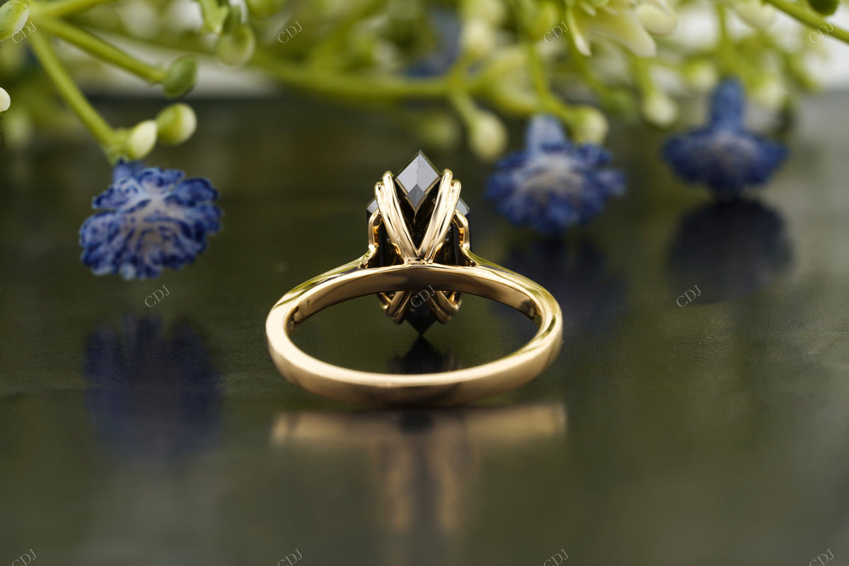 Black Geometric Hexagon Moissanite Ring