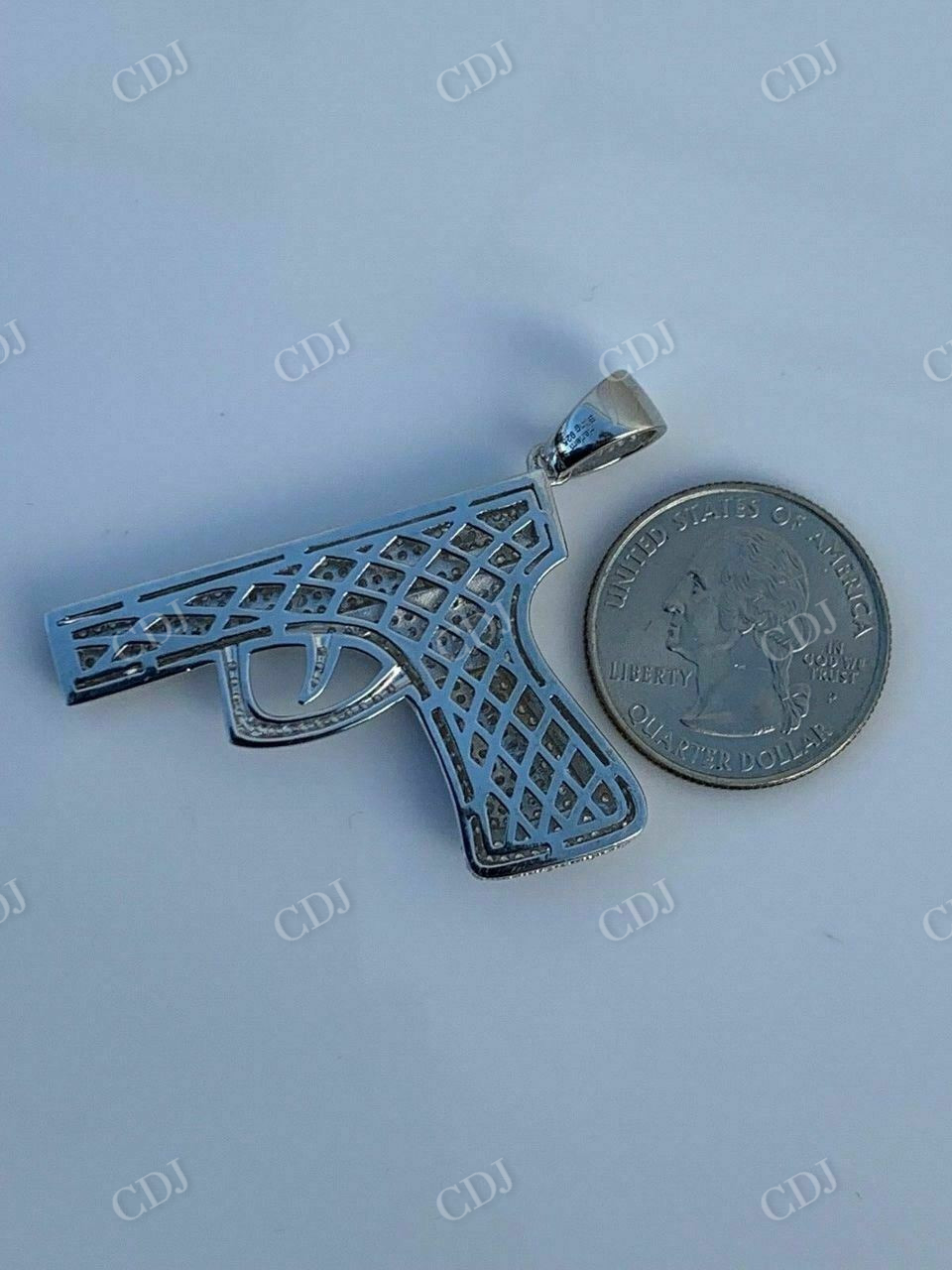 Gun Pistol Diamond Hiphop Pendant  customdiamjewel   