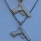 Gun Pistol Diamond Hiphop Pendant  customdiamjewel   