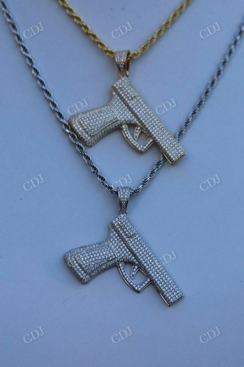 Gun Pistol Diamond Hiphop Pendant  customdiamjewel   