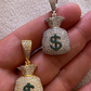 Hip Hop Money Bag Emoji Pendant  customdiamjewel   