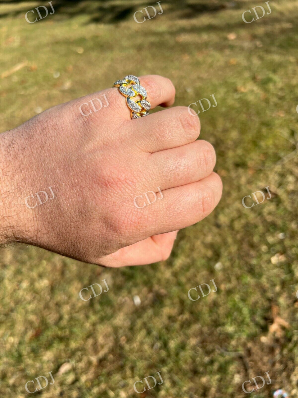 Cuban Link Iced Out Hip Hop Ring  customdiamjewel   