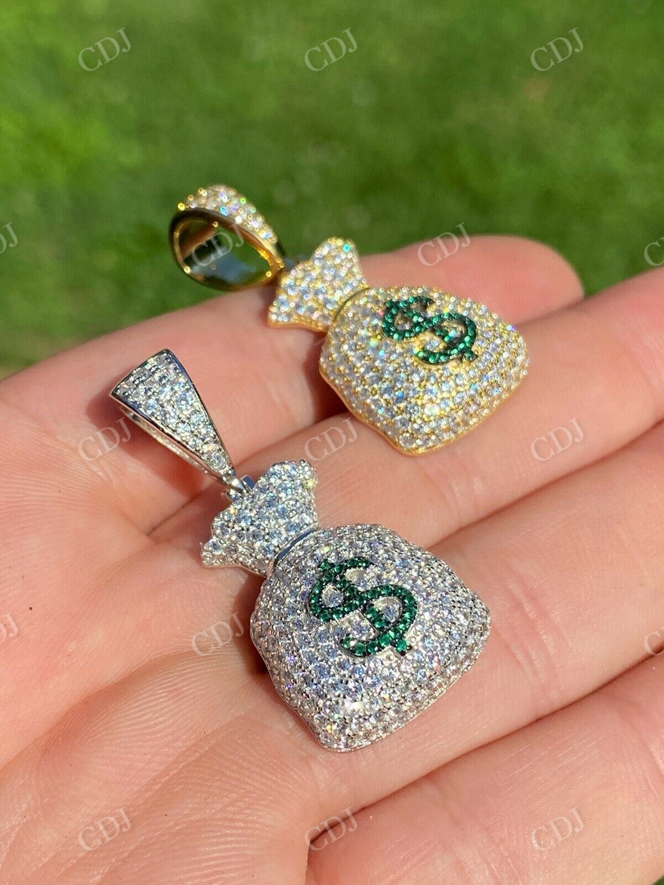 Hip Hop Money Bag Emoji Pendant  customdiamjewel   