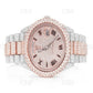 Moissanite Rolex Diamond Custom Rose White Wrist Watch customdiamjewel