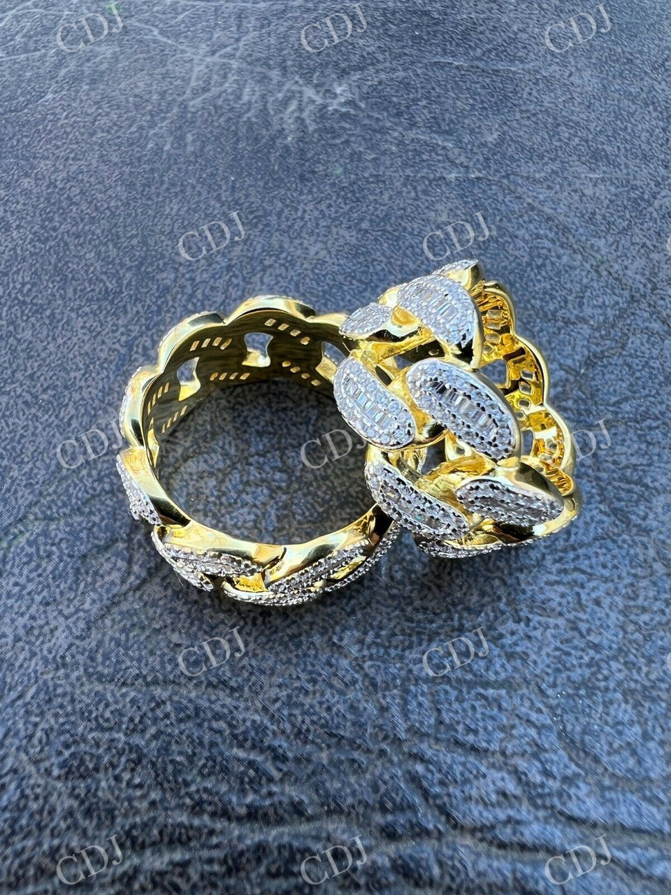 Cuban Link Iced Out Hip Hop Ring  customdiamjewel   