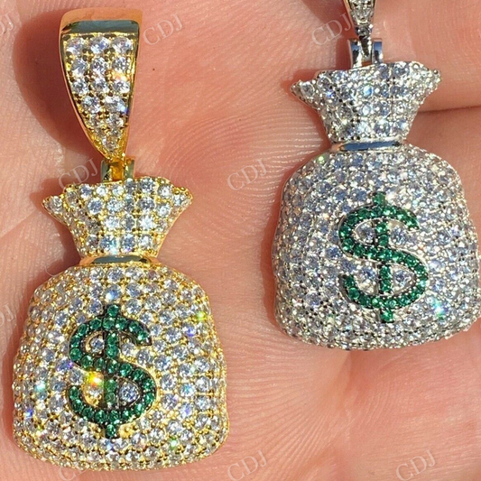 Hip Hop Money Bag Emoji Pendant  customdiamjewel   