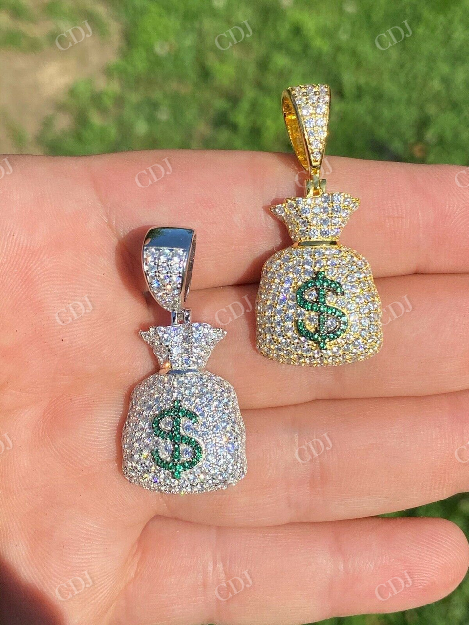 Hip Hop Money Bag Emoji Pendant  customdiamjewel   