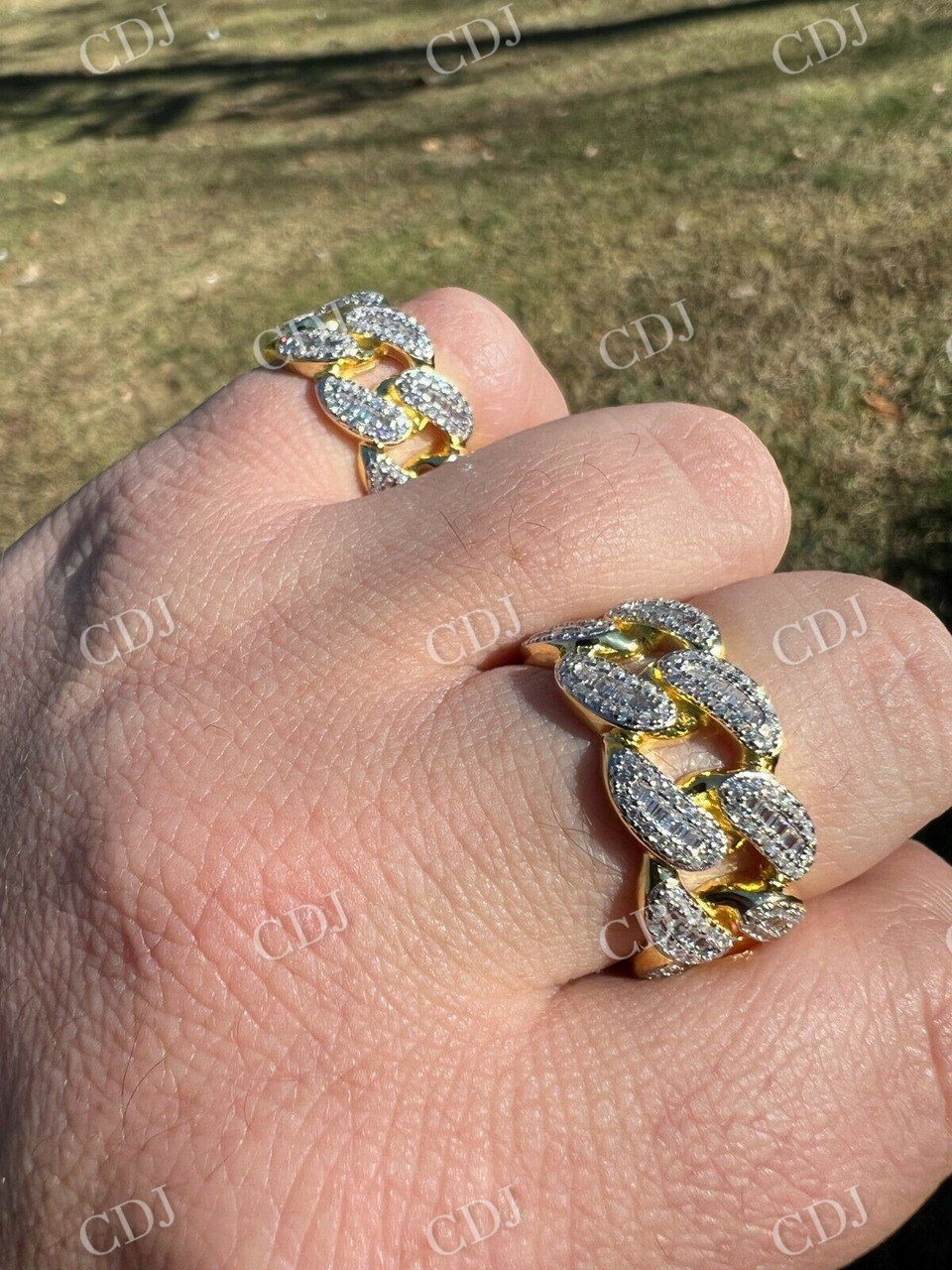 Cuban Link Iced Out Hip Hop Ring  customdiamjewel   
