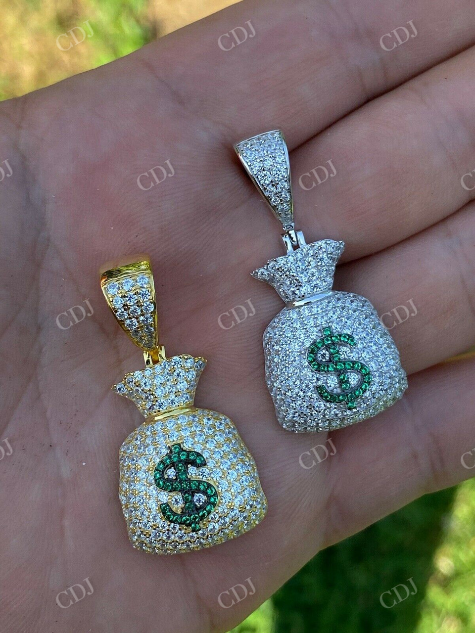Hip Hop Money Bag Emoji Pendant  customdiamjewel   