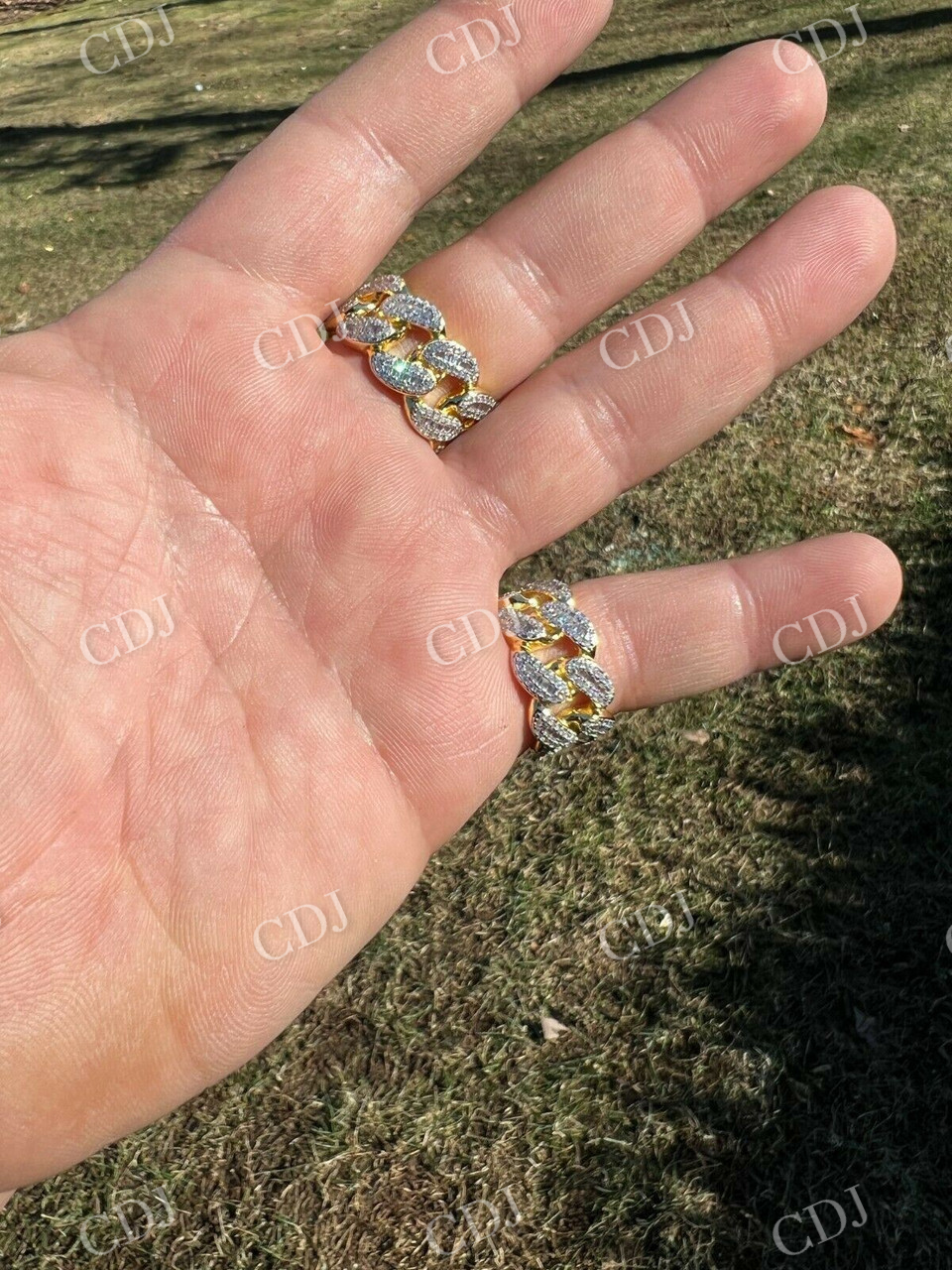 Cuban Link Iced Out Hip Hop Ring  customdiamjewel   