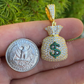 Hip Hop Money Bag Emoji Pendant  customdiamjewel   