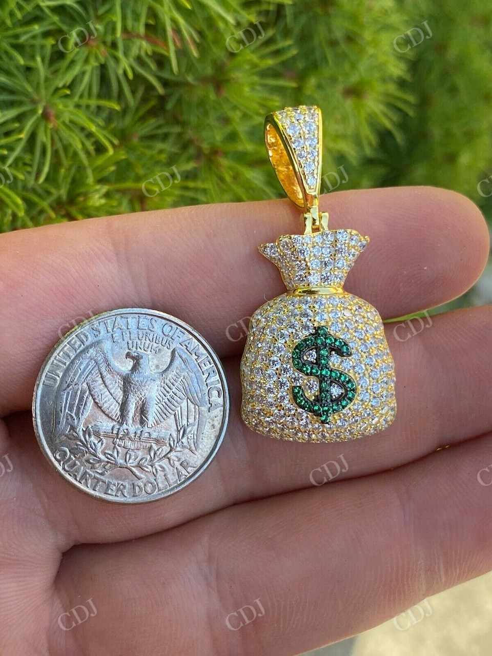 Hip Hop Money Bag Emoji Pendant  customdiamjewel   