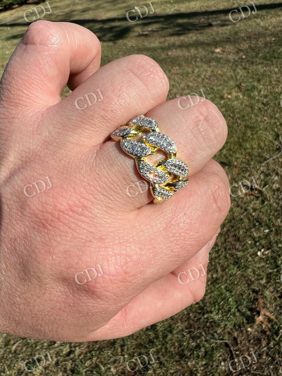 Cuban Link Iced Out Hip Hop Ring  customdiamjewel   