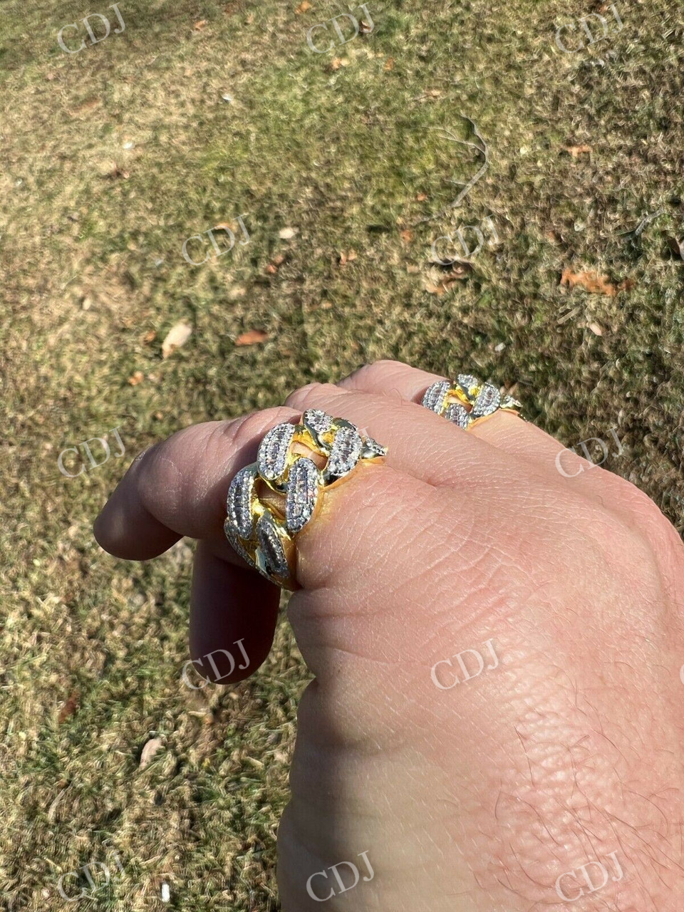Cuban Link Iced Out Hip Hop Ring  customdiamjewel   