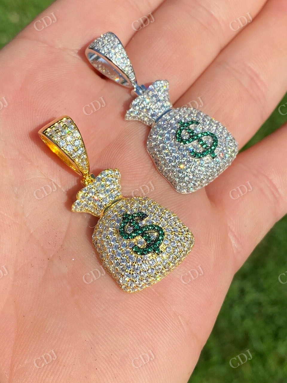 Hip Hop Money Bag Emoji Pendant  customdiamjewel   