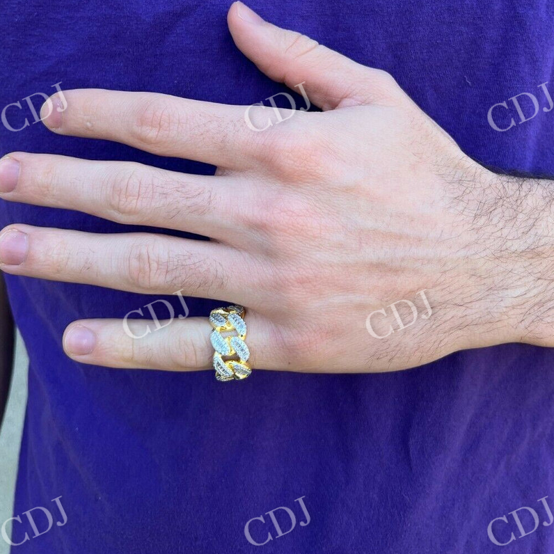 Cuban Link Iced Out Hip Hop Ring  customdiamjewel   