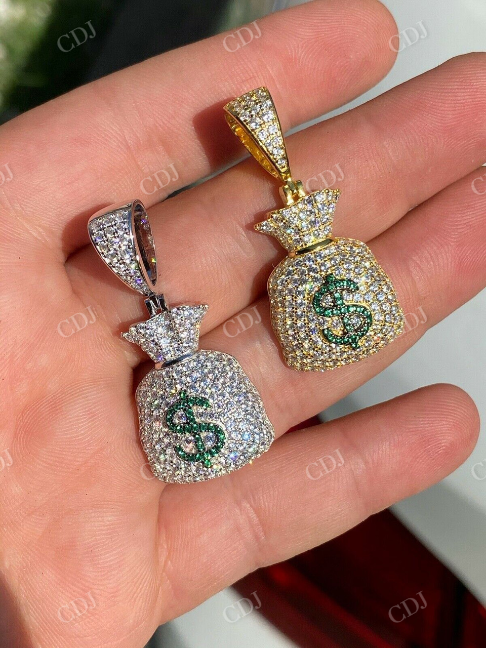 Hip Hop Money Bag Emoji Pendant  customdiamjewel   