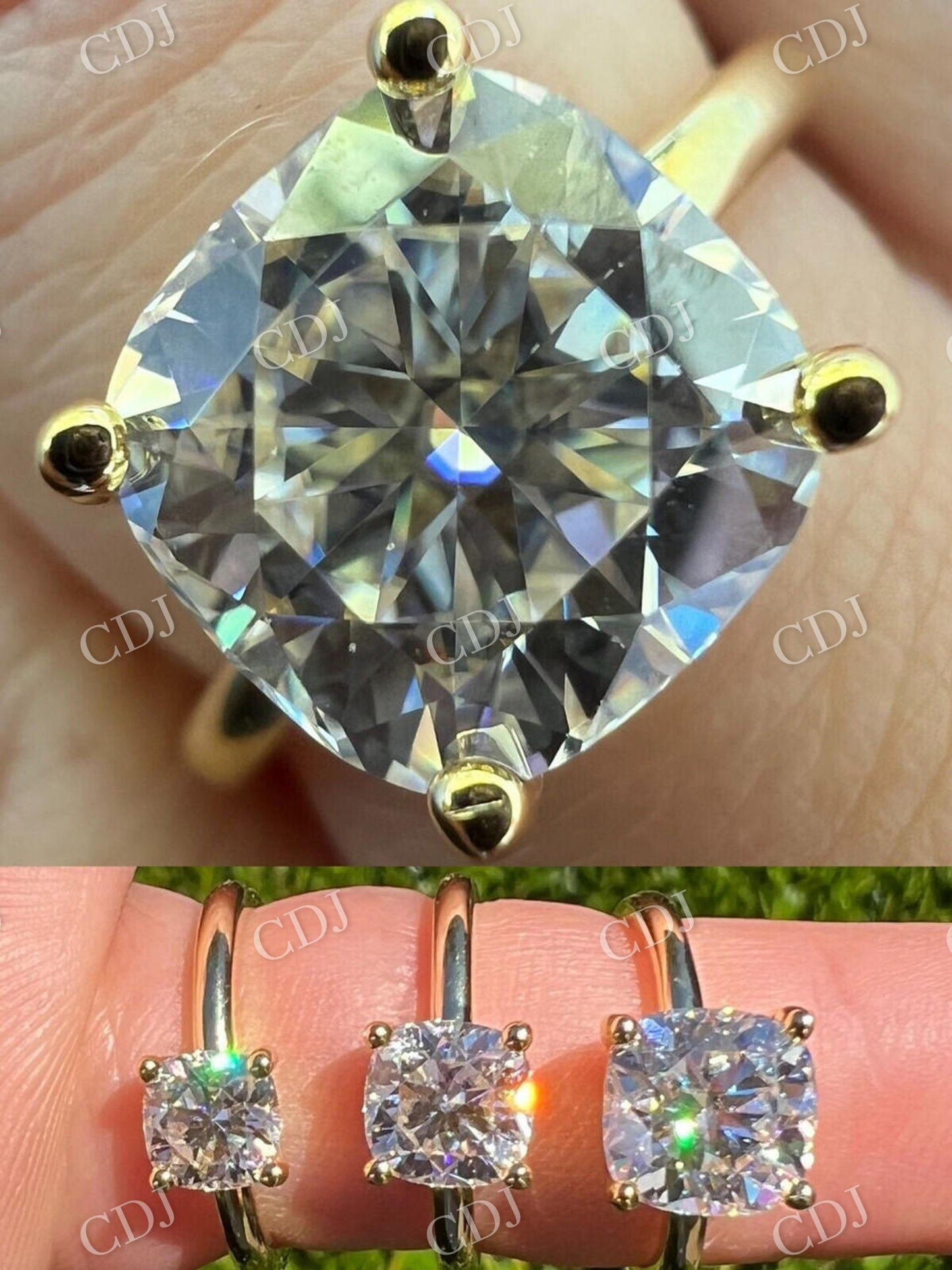 Cushion Cut Natural Diamond Hip Hop Ring  customdiamjewel   