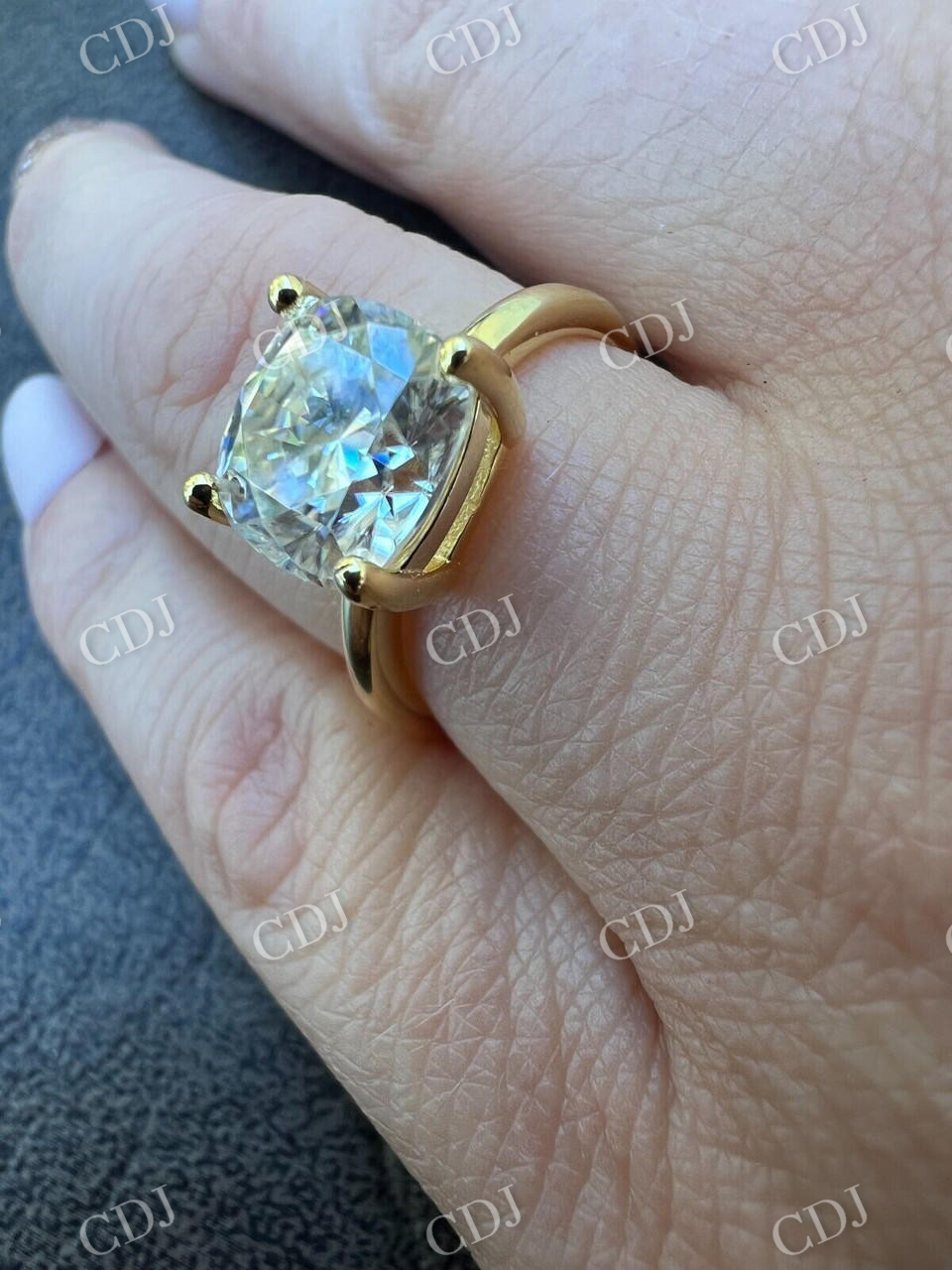 Cushion Cut Natural Diamond Hip Hop Ring  customdiamjewel   