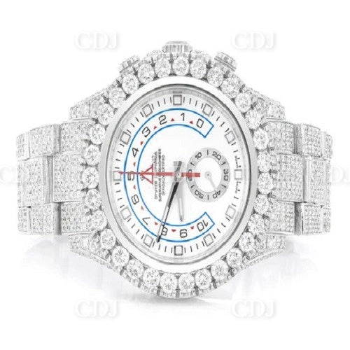 41mm Rolex Oyster Yacht-Master Custom Moissanite Diamond Watch customdiamjewel