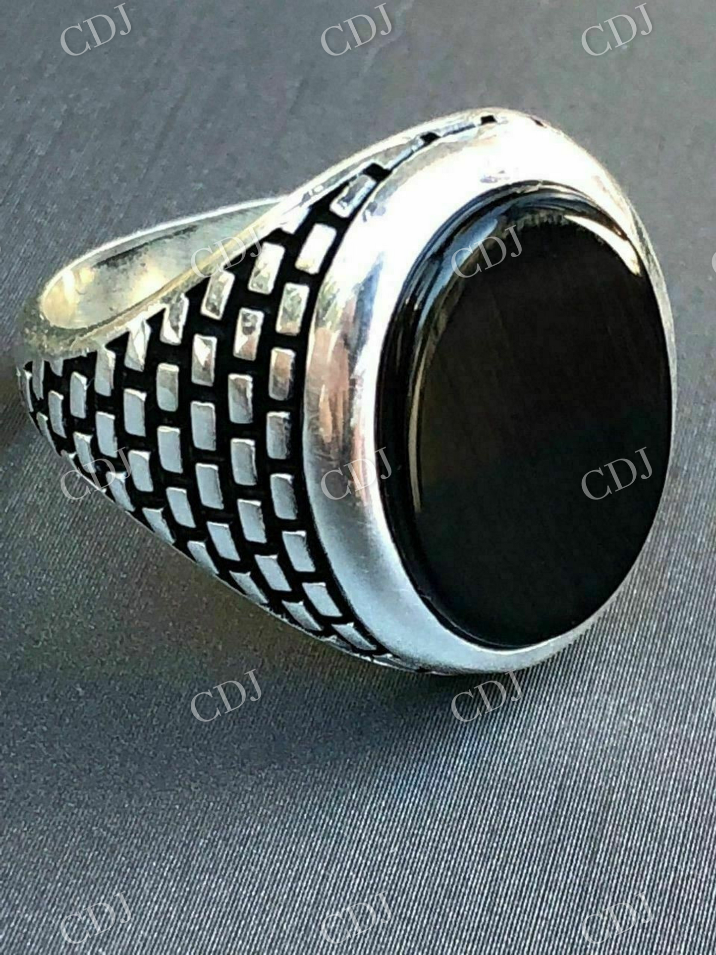 Black Onyx Moissanite Hip Hop Ring  customdiamjewel   