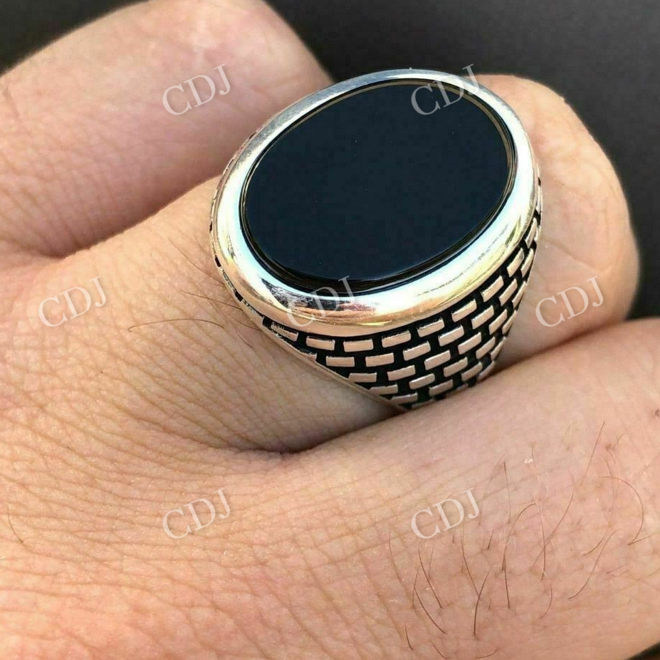 Black Onyx Moissanite Hip Hop Ring  customdiamjewel   