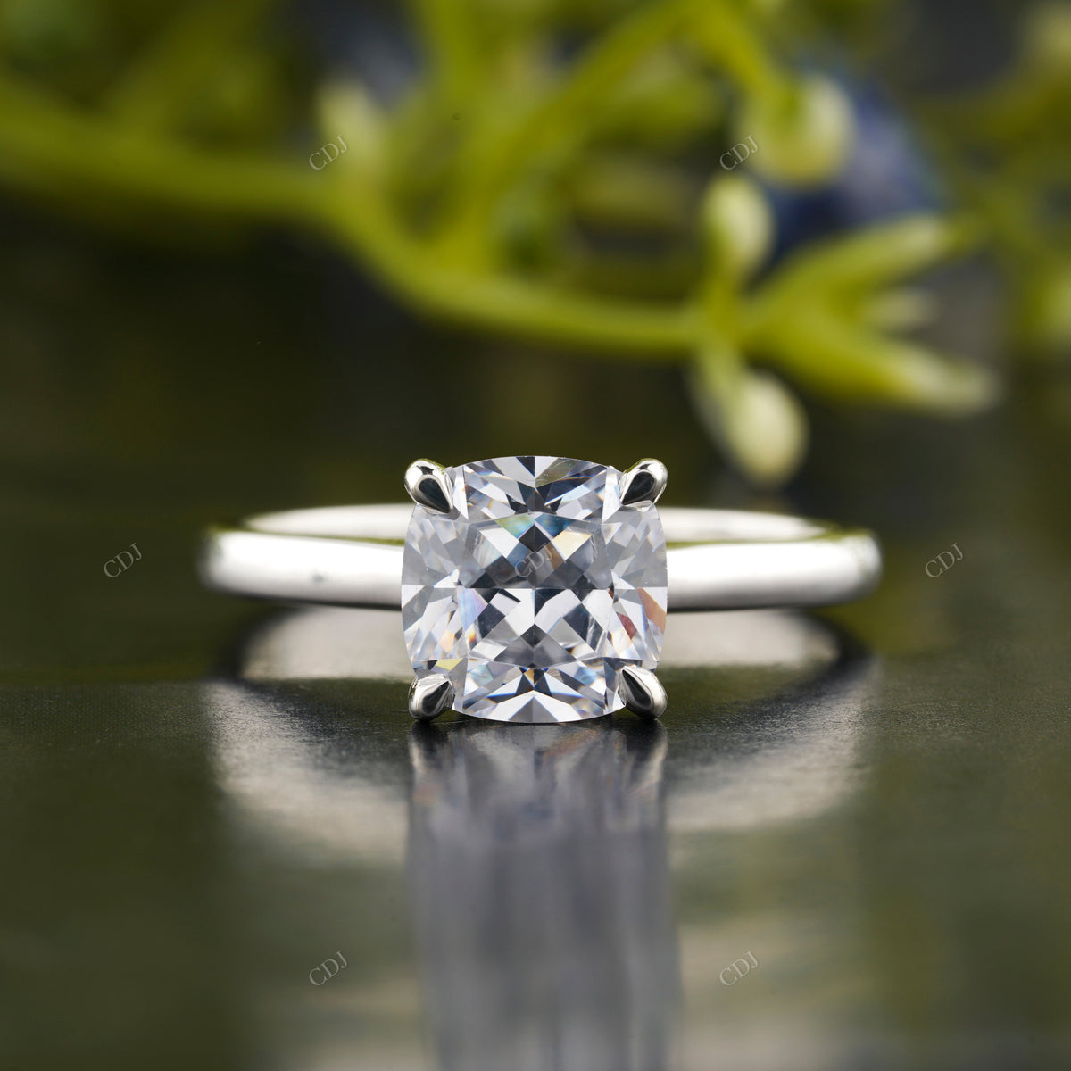 Cushion Lab-Grown Diamond Solitaire Ring