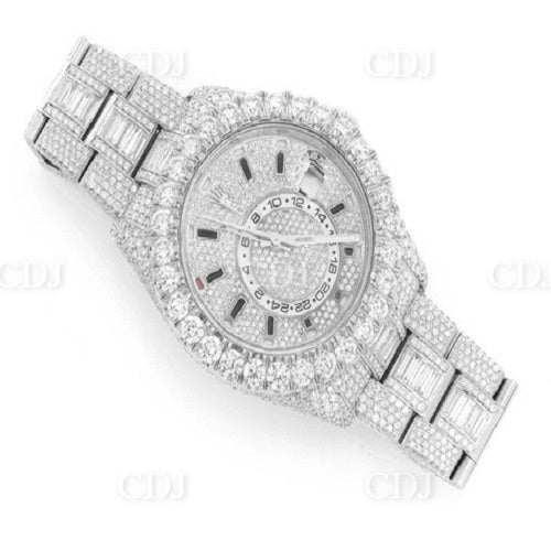 New design White Gold Rolex Sky Dweller Diamond bezel Watch customdiamjewel