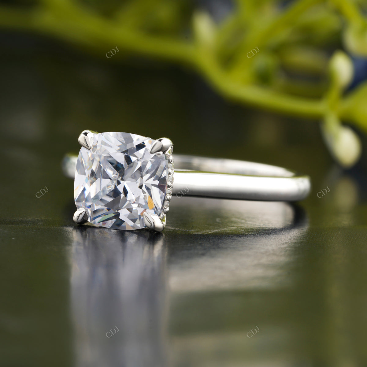 Cushion Lab-Grown Diamond Solitaire Ring