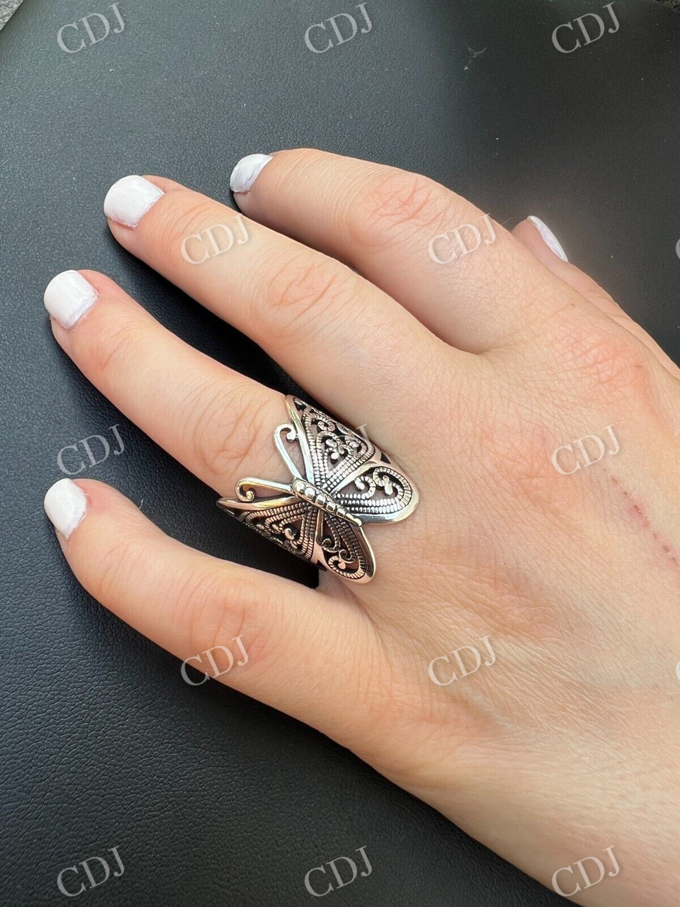 Butterfly Shaped Sterling Silver Hip Hop Ring  customdiamjewel   