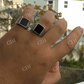 Square Shaped Black Onyx Hip Hop Ring  customdiamjewel   