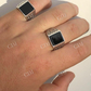 Square Shaped Black Onyx Hip Hop Ring  customdiamjewel   