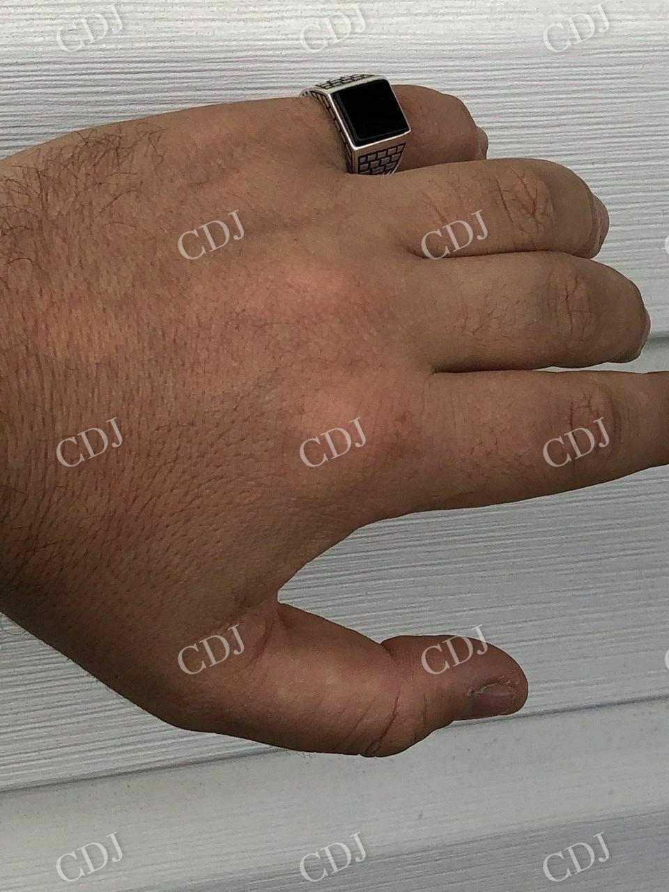 Square Shaped Black Onyx Hip Hop Ring  customdiamjewel   