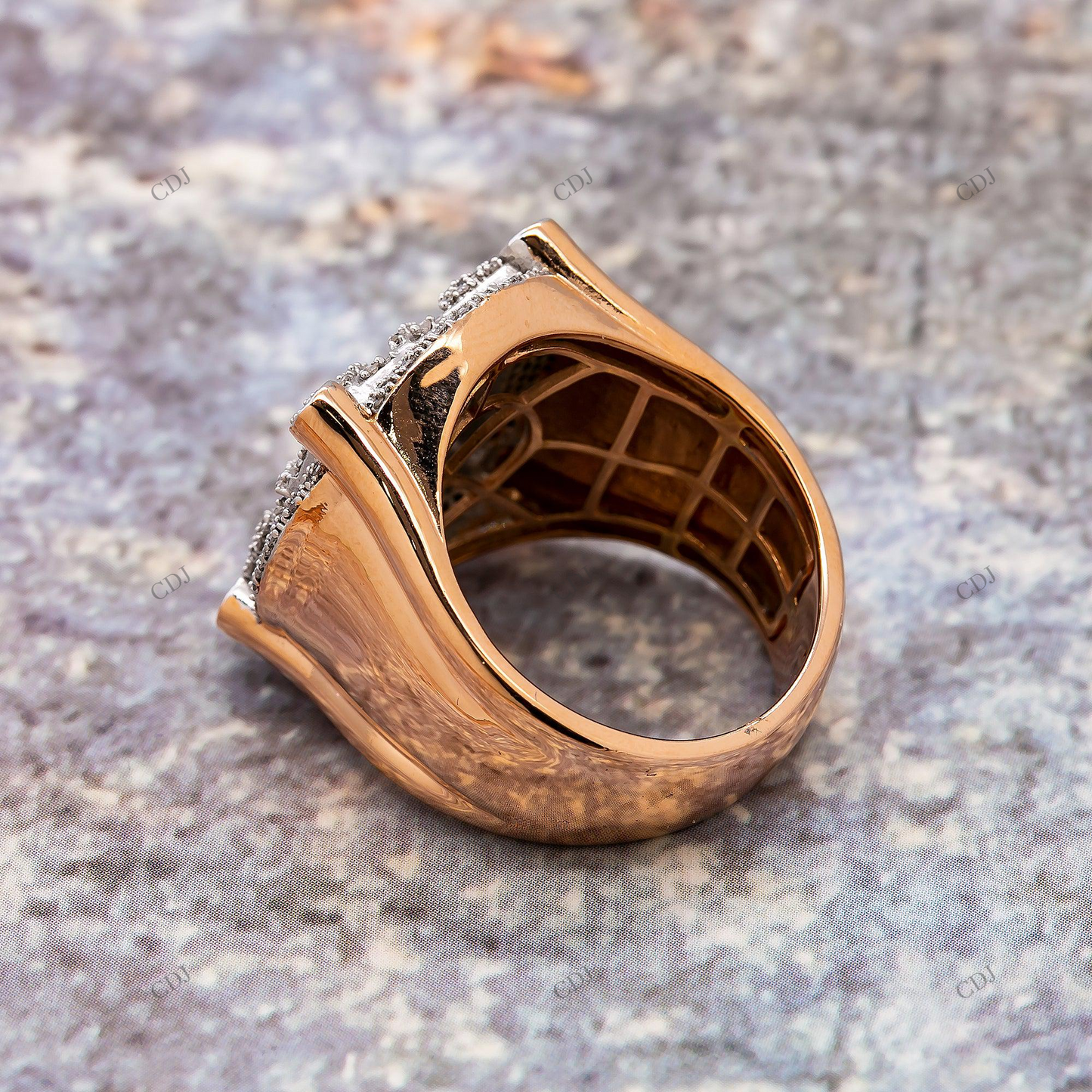 Luxury Round Baguette 925 Silver Halo Ring hip hop jewelry customdiamjewel