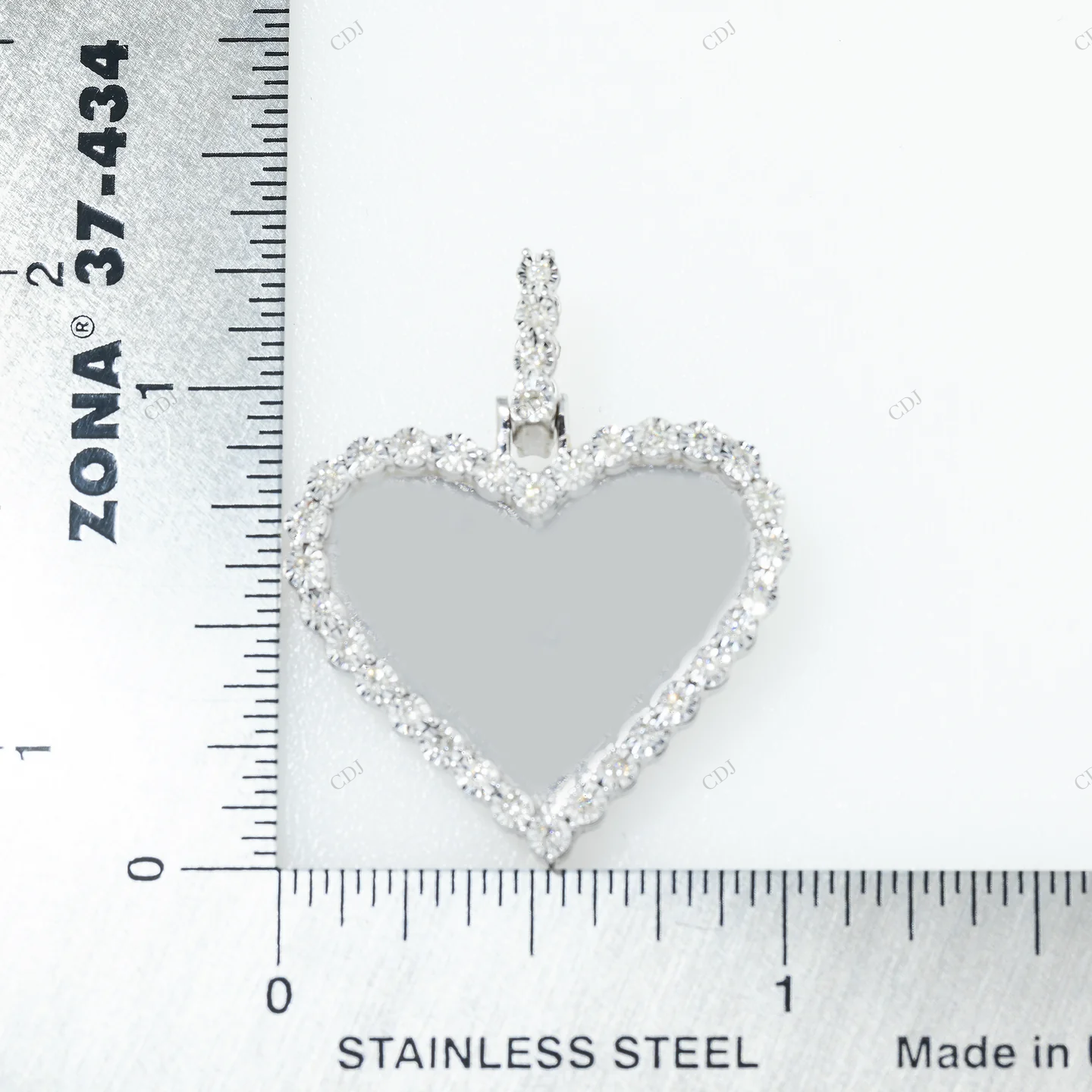 Sterling Silver Heart Picture Pendant hip hop jewelry CustomDiamJewel