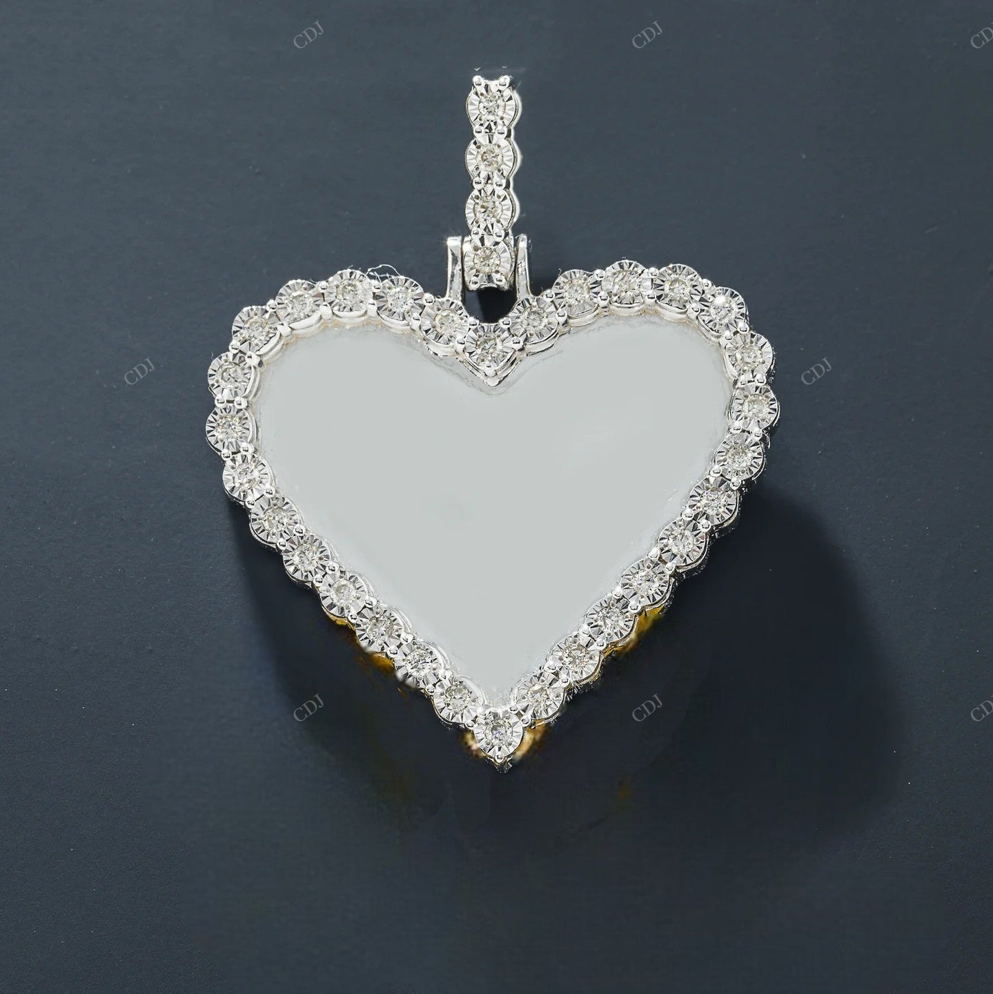 Sterling Silver Heart Picture Pendant hip hop jewelry CustomDiamJewel