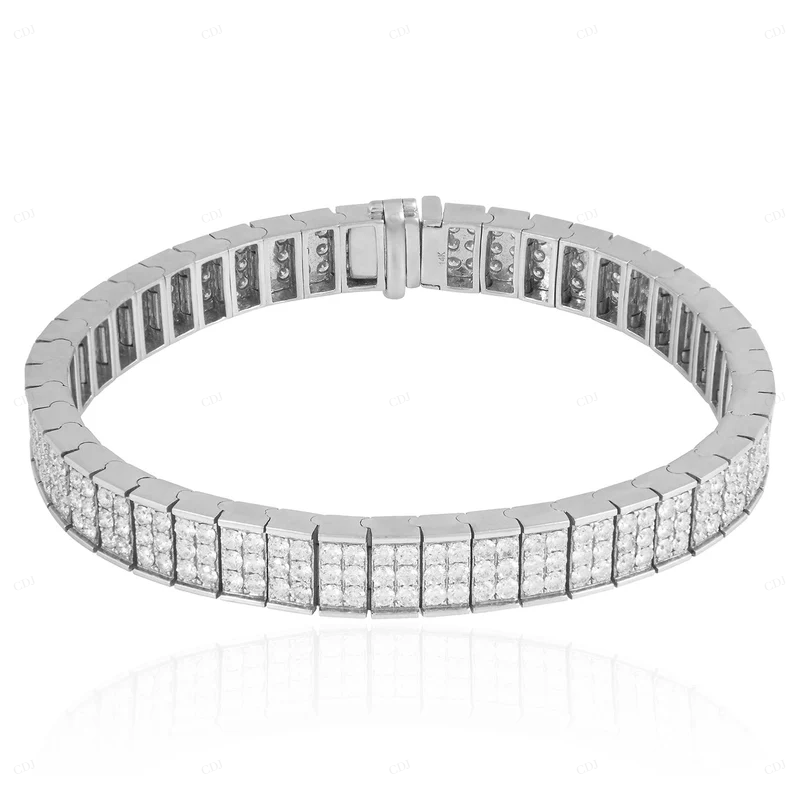 S925 Sterling Silver VVS Moissanite Unique Bracelet CustomDiamJewel