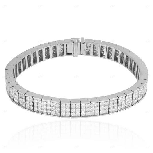 S925 Sterling Silver VVS Moissanite Unique Bracelet CustomDiamJewel