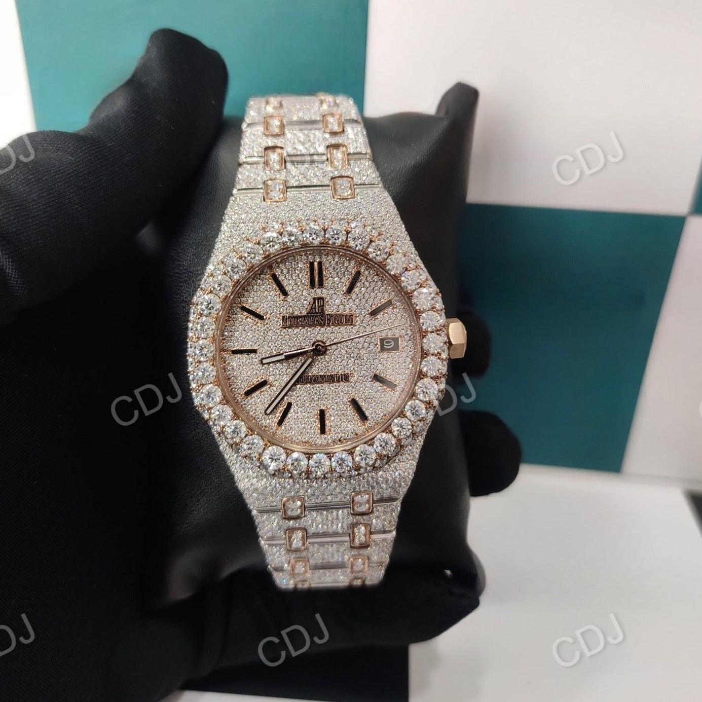 Luxury Fully Diamond Watches For Men Colorless Moissanite Bling Watch High Quality Timeless Piece