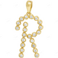 1" 0.30 CTW 10K Gold Natural Diamond Initial "R" Letter Pendant CustomDiamJewel