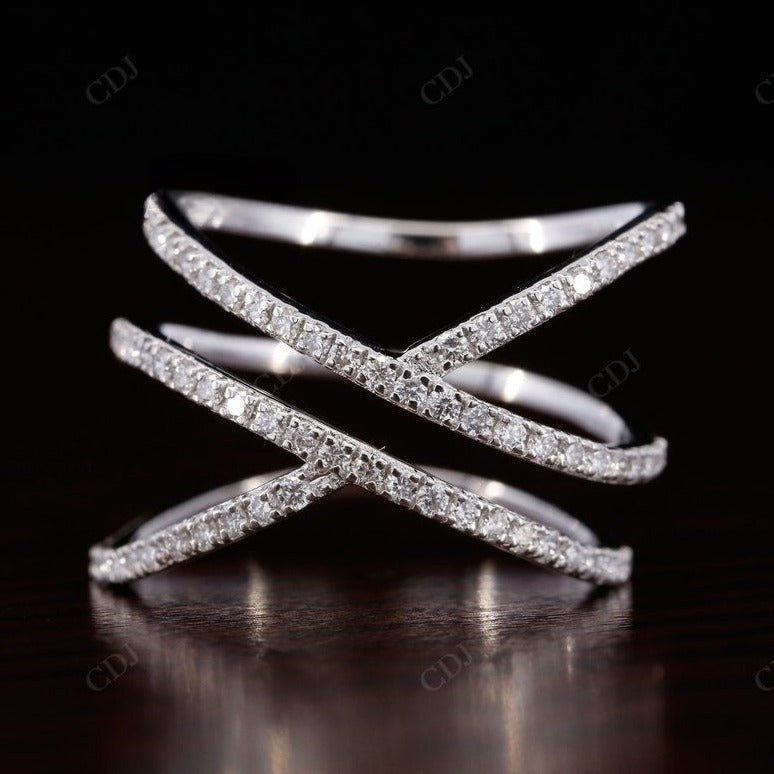 0.42CTW Round Cut Lab Grown Diamond Twisted Wedding Band  customdiamjewel 10KT White Gold VVS-EF