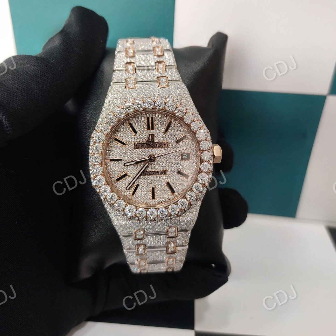 Moissanite Diamond Automatic Movement Buss Down AP Watch Rappers customdiamjewel
