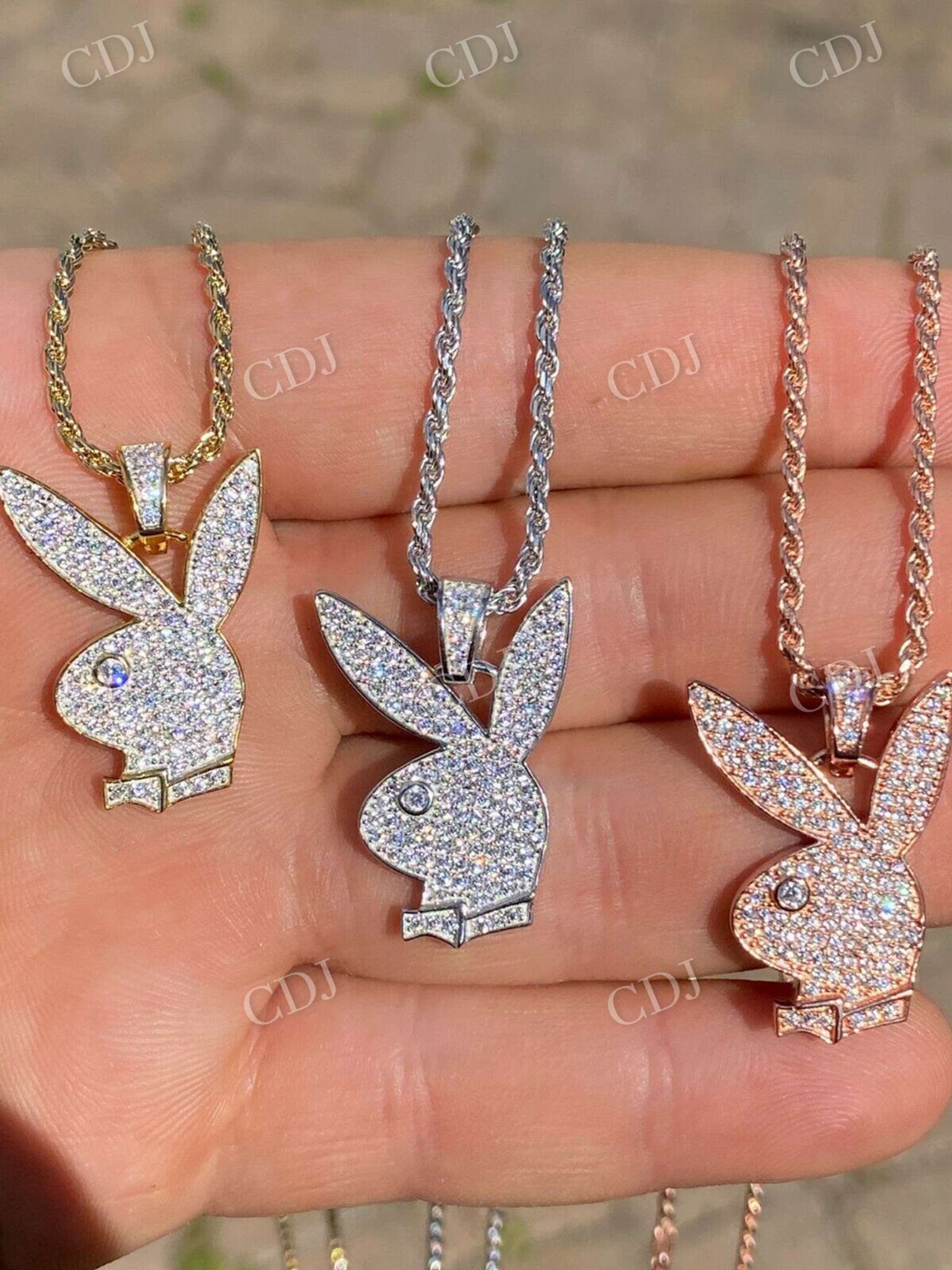 Hip Hop Playboy Bunny Diamond Pendant For Women  customdiamjewel   
