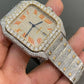 41mm Cartier Santos VVS Moissanite Diamond Wrist Watch customdiamjewel